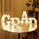 2024 Graduation Decorations, 4 Pcs Large Size LED Marquee Light Up LetterGradSign Class of 2024 for High School Senior College Graduation Party Favor Supplies (Grad)