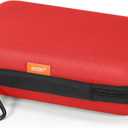 Pure-Red Shockproof Hard Shell Carrying Case for Portable External Hard Drive, Power Bank, Charger, Seagate Game Drive, Cell Phone, Electronic, Women Accessories - Large Storage Pouch Travel Bag