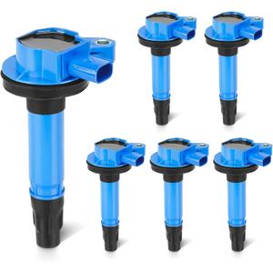 Blue Set of 6 Ignition Coil Pack 3.5L 3.7L Compatible with Ford Edge Explorer F-150 Flex Fusion Mustang Taurus Transit-150 250 350, Lincoln MKT MKX MKZ, Mazda 6 CX-9 Replace DG520 UF553