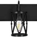 Sylvania 21" Vanity Light with 90 Lm Integrated Nightlight, 3-Bulb Fixture, Indoor/Bathroom/Hallway, Hardwired, Black Matte Finish - 1 Pack (63582)