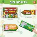 3 x 24 Pieces Safari Party Sign for Welcome to Jungle Safari Theme Party Decorations Wild Animal Directional Signs for Zoo Animal Theme Birthday Party Carnival Party Supplies, 7.87 x 11.02 inches