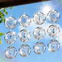 Bird Deterrents for Outside, 12 Discs Stainless Steel 3D Wind Spinners Garden Decor, 4 Sets Reflective Bird Scare Devices to Keep Woodpeckers, Pigeons Away from Patio, Balcony, Porch, Deck
