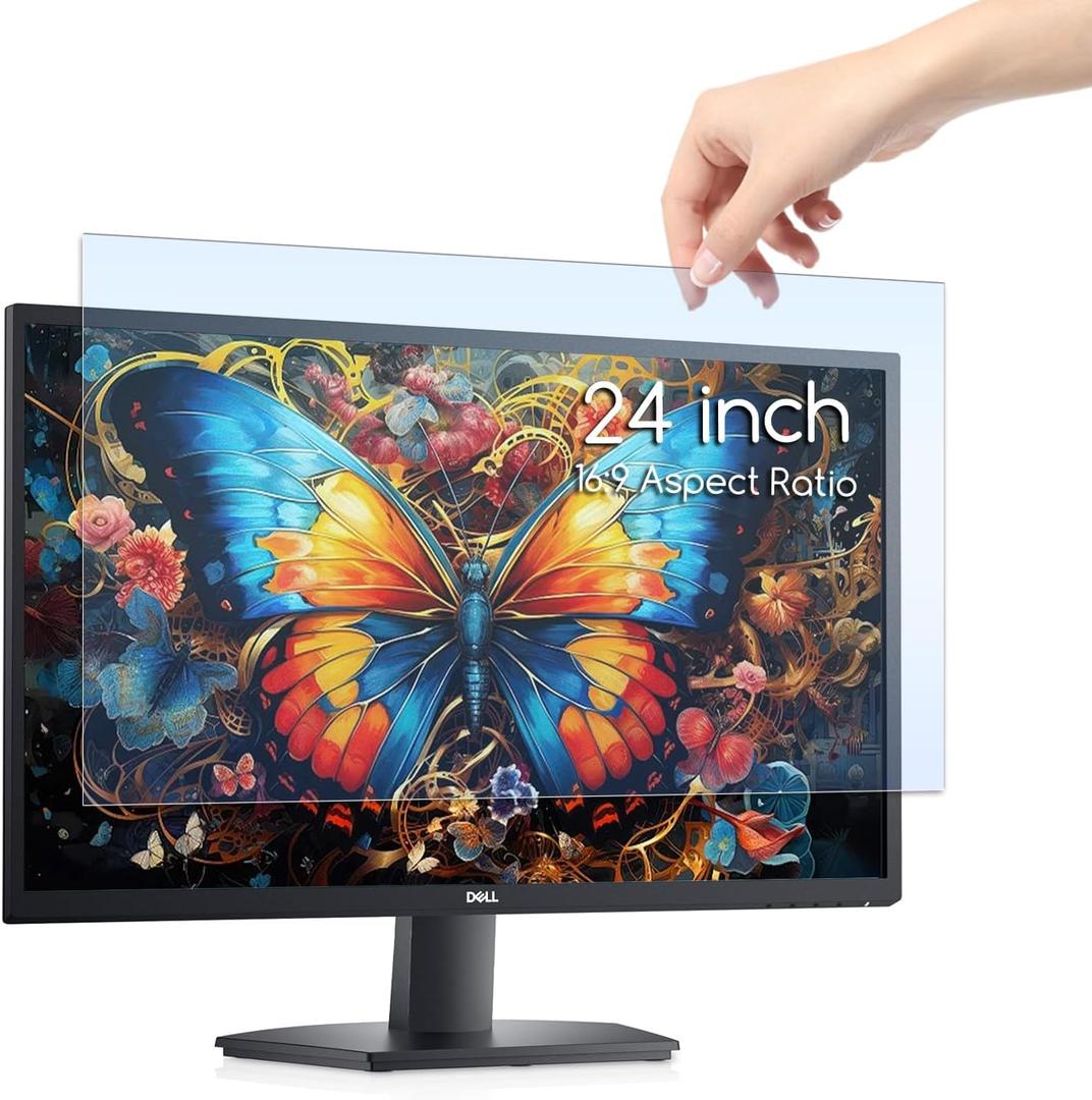 KEANBOLL Anti Blue Light Screen Protector Panel for 24 Inches Computer Monitor Blue Light Blocking Filter Anti Glare Shield for Desktop Computer - (Removable,No Need to Stick) (24 Inch-16:9 Aspect ratio)