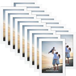Hoikwo 18 Packs 4x6 White Multi Picture Frames Set for Family Photos, Artwork, Light Weight Bulk 4 by 6 Frames Pack for Wall Hanging and Table, Stylish Picture Frames (4x6-18 pack)