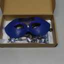 Couple Masquerade Masks Set - 2 Pcs Halloween Ball Mask Antique Venetian Eyemasks for Men Women Mardi Gras (Blue)