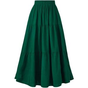 OSTOO Women's Summer Long Flowy Renaissance Skirt with Pockets - Boho High Waist A-Line Maxi Skirt (Medium)
