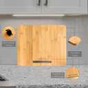 Lumidra Bamboo Appliance Slider, Sliding Tray for Coffee Maker, Kitchen Countertop Appliance Rolling Tray, Coffee Pot Slider Tray with Rubber Wheels (Wide(14.2"Wx11.8L"))