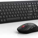 Wireless Keyboard and Mouse Combo,Quiet Click,Full Size Design with Number Pad,Ergonomic Mouse with 5 DPI,Sleep Mode-GAMCATZ 2.4G Slient Portable Cordless Combo for Laptop/PC/Computer/Mac(Black)