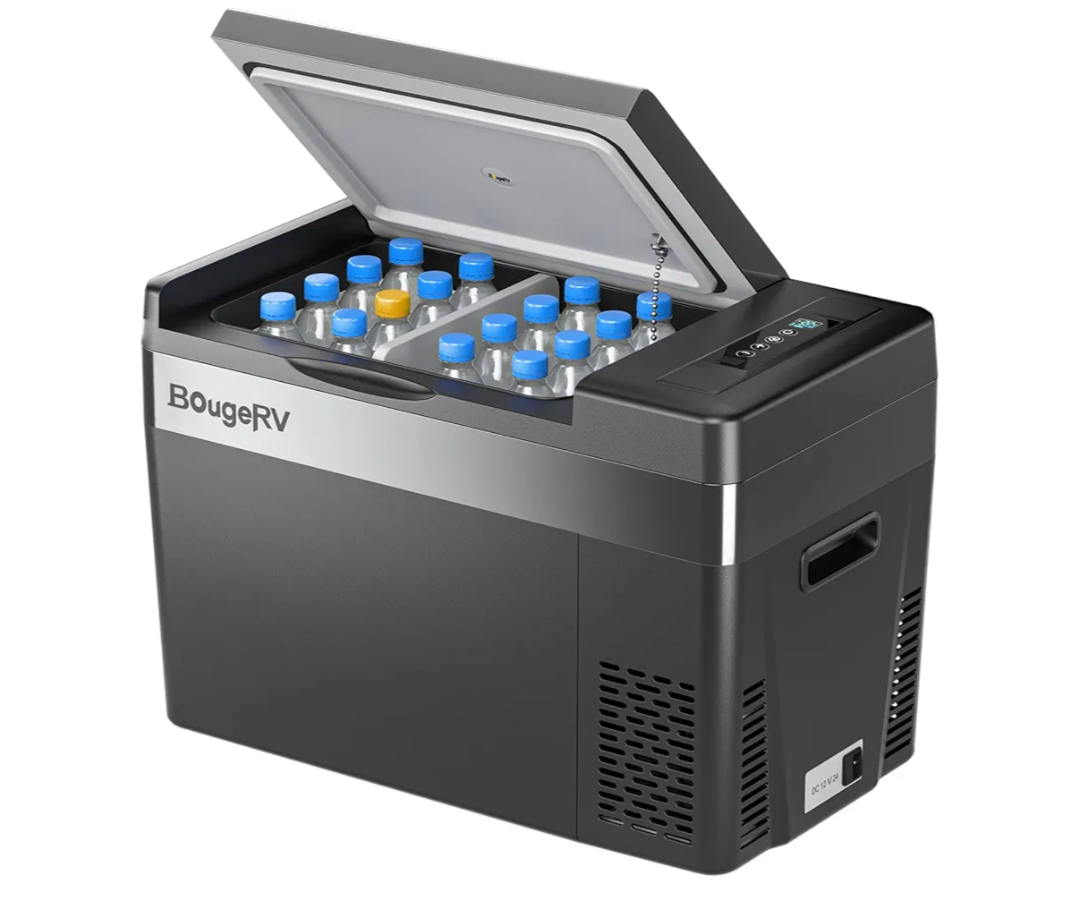 BougeRV 12 Volt Refrigerator 12V Car Fridge 30 Quart Portable Freezer Compressor Cooler Compressor Freezer, 12/24V DC 110~240V AC, -8℉~50℉ for Truck RV SUV (Black)