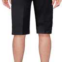 Mens Golf Dress Shorts Summer 12" Inseam Flat-Front Stretch Chino Short with Pockets (Black)