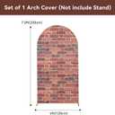 Chiara 7.2FT Red Brick Arch Backdrop Spandex, Wrinkle Free Fitted Arch Background Cover for Farmhouse Style Vintage 2-Sided Round Top Wedding Photography Birthday Baby Shower