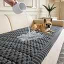 Waterproof Couch Cover for Dogs Washable,Non Slip Fuzzy Durable Couch Covers for 3 Cushion Sofa Pet Friendly Sofa Cover Dog Thick Soft Slipcovers Protector Couches Mat Bed (Grey, 27.6" x 82.7")