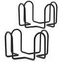 Coaster Holder 4.3 Inch Black Iron Metal Holder Storage Caddy for Both Round and Square Coasters Fit 4 to 9 Pieces Coasters