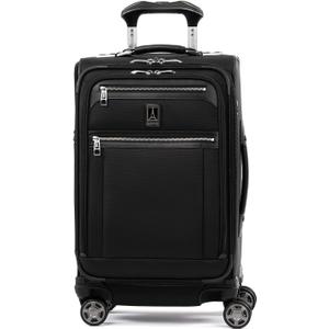 Travelpro Platinum Elite Softside Expandable Carry on Luggage, 8 Wheel Spinner Suitcase, USB Port, Suiter, Men and Women, Shadow Black, Carry On 21-Inch