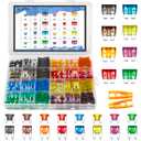 282 Pieces Car Fuses Assortment Kit - Blade Fuses Automotive - Standard & Mini & Low Profile Mini Size (2A/5A/7.5A/10A/15A/ 20A/30A/40AMP/ATC/ATO) Replacement Fuses for Marine, Auto, RV, Boat, Truck