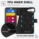 TUCCH Wallet Case for iPhone 17e/16e, [RFID Blocking] 4 Card Holder Kickstand [Shockproof TPU Inner Case] PU Leather Magnetic Closure Protective Cover for iPhone 17e 2026/16e 2025 6.1", Black
