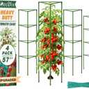 ZeeDix 4 Pack Heavy Duty Tomato Cages for Garden, 57 Inch Foldable Plant Support Stakes for Heavy Climbing Plants, Adjustable Tomato Trellis for Indoor Pots & Raised Garden Bed Outdoor