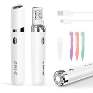 Facial Hair Remover for Women, 2-in-1 Epilator for Women with LED Light USB Rechargeable Portable Electric Epilators Painless Lady Shavers for Face, Lip, Chin, Leg, Arms, Bikini (White)