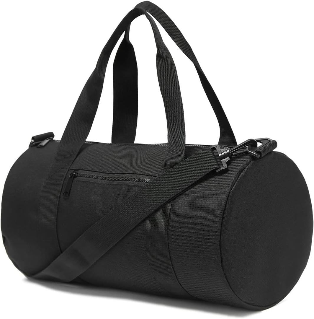 Small Gym Bag Duffel Bag for Women Men Fitness Sports Bag Workout Adjustable Detachable Shoulder Strap Lightweight Carry on Travel Duffle Bag (15 " / Mini / 12L, Black)