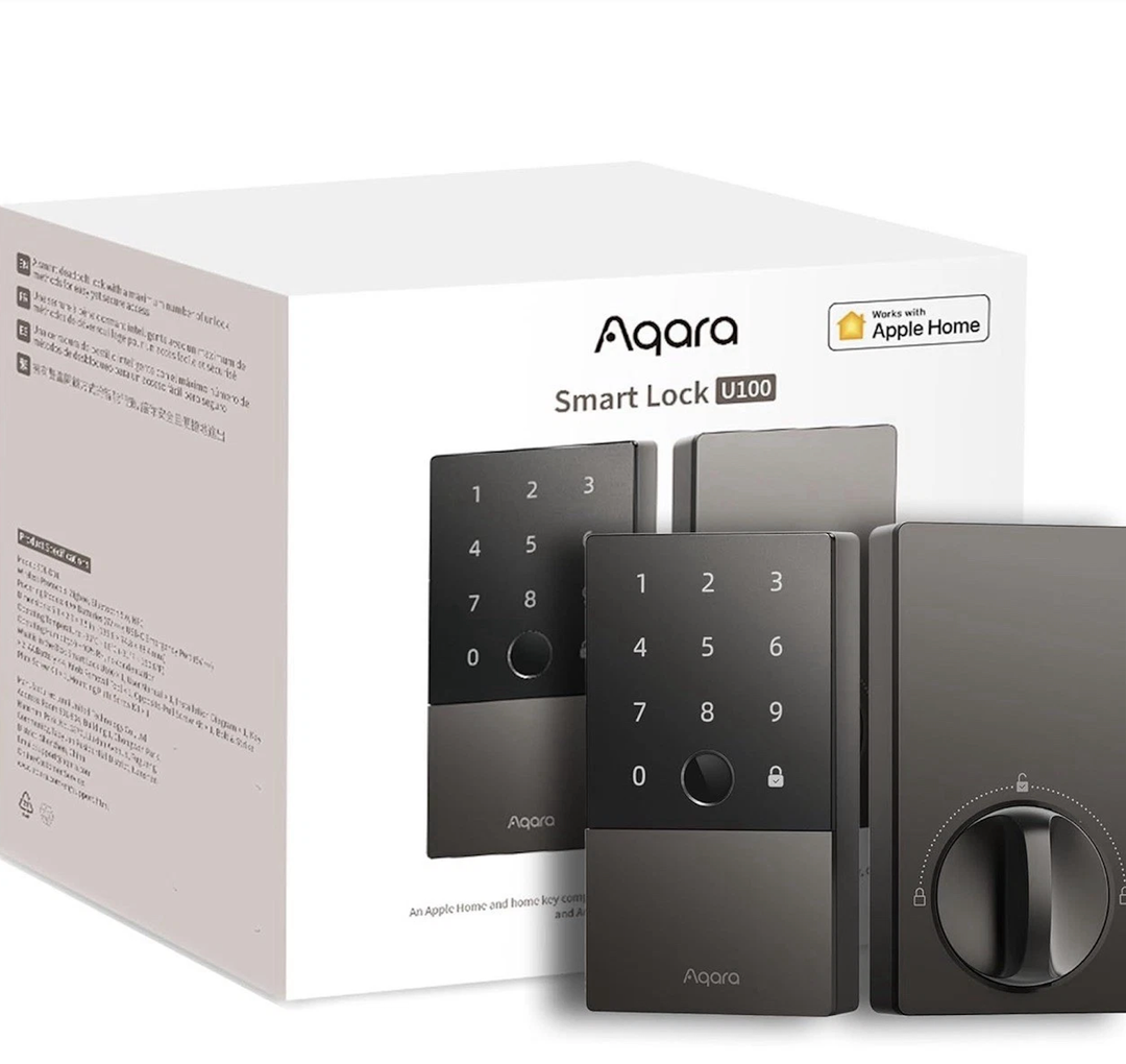 Aqara Smart Lock U100, Fingerprint Keyless Entry Door Lock with Apple Home Key, Touchscreen Keypad, Smart Electronic Deadbolt, IP65 Weatherproof, Supports Apple HomeKit, Alexa, Google, IFTTT, Silver