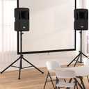 Amazon Basics Adjustable Height Tripod Speaker Stand, Sturdy Steel, Holds up to 99.2 lbs, 52" to 73", Black