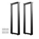 40 Inch Metal Bar Table Legs, Heavy Duty Dining Table Leg with Adjustment Feet Furniture Legs, Black, Set of 2