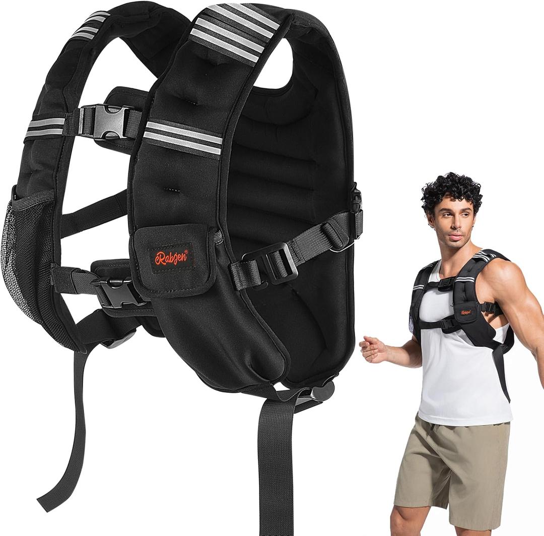 Weighted Vest, Odorless, 6 Straps Size Adjustable for Woman Men, running, walking, Jogging, Workout Strength Training (Weight Not Adjustable) (Black)