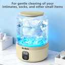 Underwear Washing Machine,2025 Upgrade Mini Washer Deeply Cleans Small Laundry Items, Socks, Underwear, Baby Clothes,Portable Washing Machine is Suitable for, Apartments, Hotels, Travel, Beige