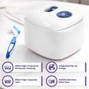 Ultrasonic Retainer Cleaner 49kHz Denture Cleaner for Mouth Guards, Retainers, Aligners, Jewelry 220ml Stainless Steel Tank Ultra Sonic Cleaning Machine White