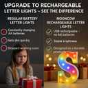 mooncow Rechargeable Light Up Letters,Colorful Marquee Letters with Remote,Gift Wrap Gifts,Bedroom Home Bar Party Decor (A)