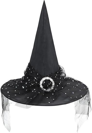Century Star Kids Witch Hat Girls Lace Halloween Hat for kids Youth Teens Halloween Decorations Party Cosplay