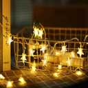 2 x Star Fairy Lights, 6M 40Pcs LED Battery Powered String Lights, Two Mode Monochrom and Shining Decoration Lightning for Christmas Wedding Birthday Valentine Party Bedroom Indoor&Outdoor
