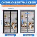 Upgraded PET Mesh Magnetic Screen Door, Stronger Than Fiberglass and Polyester, Hands Free, Keep Bugs Out, Pet & Kid Friendly, Suitable for Sliding and Patio Doors - 96" X 80"
