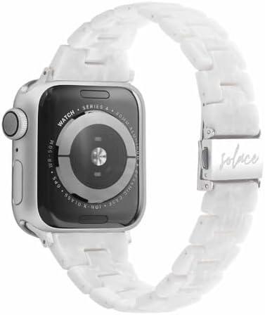 Solace Bands Slim Matte Resin Watch Band - Universal Fit for Apple Watch Bands for Women and Men, iWatch Bands for 38mm 40mm 41mm 42mm 44mm 45mm 49mm Ultra, SE and Series 10 9 8 7 6 5 4 3 2 1