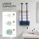 Wall-Mounted Towel Rack for Rolled Towels, Gunmetal Gray Bathroom Towel Holder, Space-Saving Metal Towel Shelf for Bathroom, Kitchen, or Laundry Room, Easy Installation 2 Pack