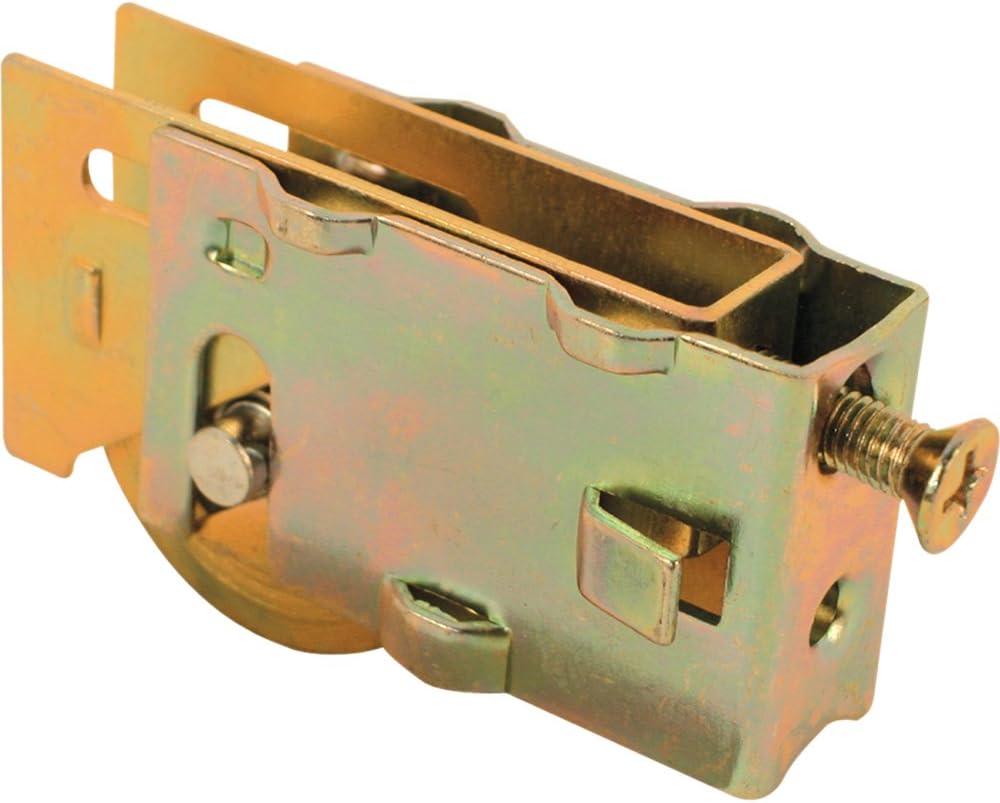 Prime-Line D 1688 1-1/4 In. Steel Ball Bearing Sliding Door Roller Assembly (Single Pack), Yellow zinc
