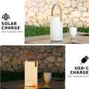 2-Pack Solar Table Lamp Outdoor Water-Resistant LED Portable Solar Lantern Warm RGB Rechargeable Cordless Lights for Patio Deck Camping