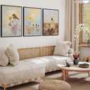 3pcs Jesus With Children Wall Art Christian Kids Room Posters Artwork Jesus Teaching Children Watercolor Painting Pictures Wall Decor for Kids Room Bedroom Church Decorations Unframed