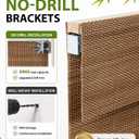 LazBlinds 100% Blackout No Drill Bamboo Roman Shades, Cordless Bamboo Blinds for Indoor Windows, Room Darkening Shades for Home & Patio, Thermal Insulated, Acron, 29" W x 48" H