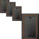OKAWYC Single Blank Light Switch Cover Adler Metal Wall Plate, 4-Pack Aged Bronze 1 Gang, Light Switch Cover Outlet Cover Decorative Wallplate, Durable