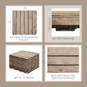 THYOI Premium Deck Tiles, Patio Flooring - Outdoor Waterproof Acacia Wood Tiles for All Weather Use - Balcony, Backyard, Indoor & Outdoor (Square Ft) (10, White, 6S)