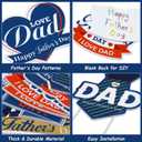 Aodaer 8 Packs Fathers Day Yard Signs with Stakes Waterproof Happy Father's Day Outdoor Decorations I Love Dad Yard Signs Father's Day Lawn Decorations for Dad Party Supplies
