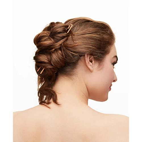 Day Rate Beauty Petite Power Pin (5.5-Inch) – U-Shaped French Hair Pin for Buns & Updos – Nylon-Coated, Anti-Snag, Hair-Safe – Made in USA (Camel)