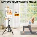 Tripod TV Stand for 23-75 inch Flat Screen/Curved TVs up to 100 lbs, Outdoor TV Stand with 15 Tilt, Height Adjustable Portable TV Stands with Safety Design, Max VESA 600x400m, Black
