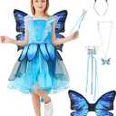 HITASION Halloween Butterfly Costume For Girl 5PCS Kids Fairy Dress Outfit Wings Headband Cosplay Party XS : Clothing, Shoes & Jewelry