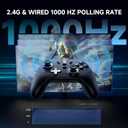 ECHTPower PC Gaming ControllerWireless for PC with Hall-Effect Joysticks, 1000Hz Polling Rate, No Drift, Turbo & Vibration, Compatible with Windows/Switch/iOS/Android/Steam Place & Charge Dock