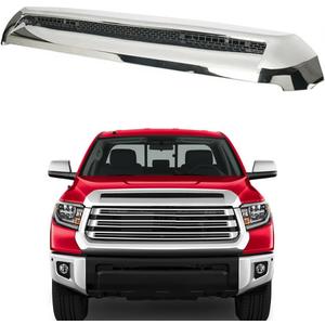 Chrome Front Upper Hood Bulge Molding Grille Trim Compatible with 2014-2021 Tundra