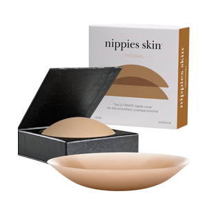 Nippies Nipple Covers for Women - Sticky Adhesive Silicone Pasties - Reusable Pasty Nipple Cover with Travel Box, Size 3 (Fits DD+ Cups)