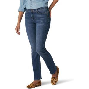 Lee Women's Petite Legendary Mid Rise Straight Leg Jean, Seattle, 8 Petite