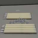 8pcs 0.78" x10" Plastic LED Ivory Flameless Window Candles with Sensors from Dusk to Dawn, Battery Operated Flickering Taper Warm Glow for Festival Decoration with Suction Cups